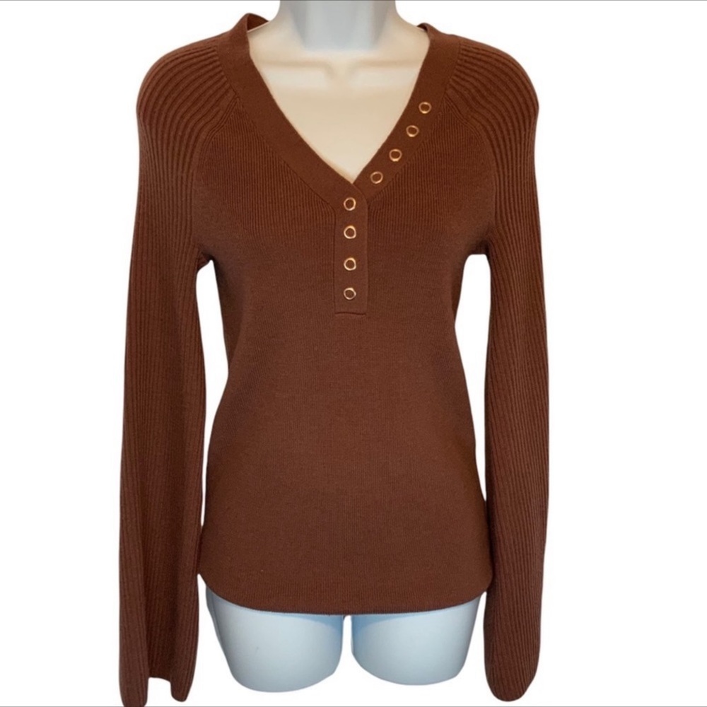 Anthropologie Moth Henley Outpost Ribbed Sweater Top NWT